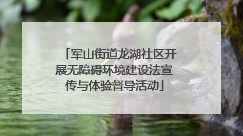 军山街道龙湖社区开展无障碍环境建设法宣传与体验督导活动