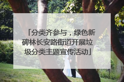 分类齐参与，绿色新碑林长安路街道开展垃圾分类主题宣传活动