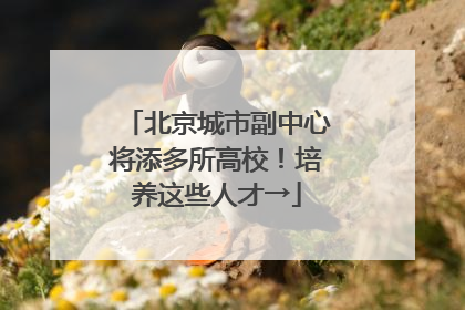 北京城市副中心将添多所高校！培养这些人才→