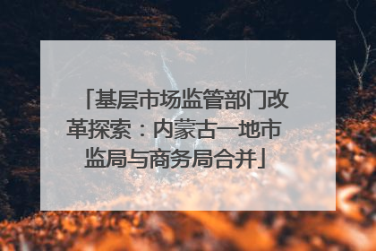 基层市场监管部门改革探索：内蒙古一地市监局与商务局合并