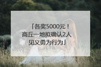 各奖5000元！商丘一地拟确认2人见义勇为行为