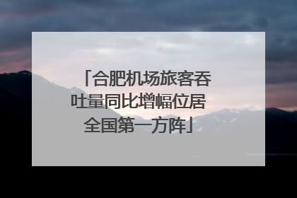 合肥机场旅客吞吐量同比增幅位居全国第一方阵