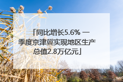 同比增长5.6% 一季度京津冀实现地区生产总值2.8万亿元