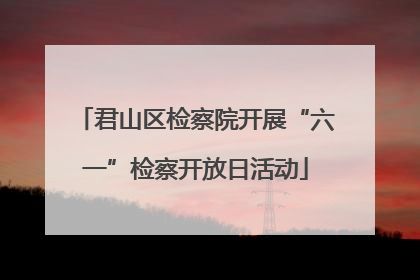 君山区检察院开展“六一”检察开放日活动