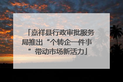 嘉祥县行政审批服务局推出“个转企一件事”带动市场新活力