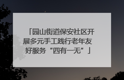 园山街道保安社区开展多元手工践行老年友好服务“四有一无”