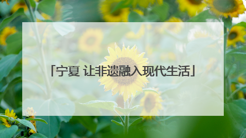 宁夏 让非遗融入现代生活