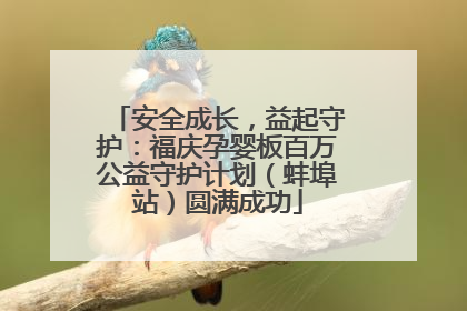 安全成长，益起守护：福庆孕婴板百万公益守护计划（蚌埠站）圆满成功
