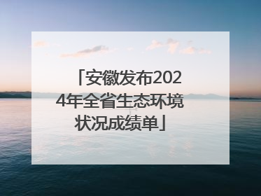 安徽发布2024年全省生态环境状况成绩单