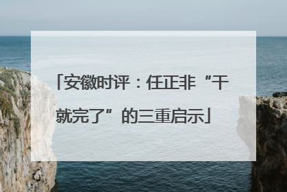安徽时评：任正非“干就完了”的三重启示