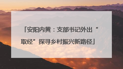 安阳内黄：支部书记外出“取经”探寻乡村振兴新路径
