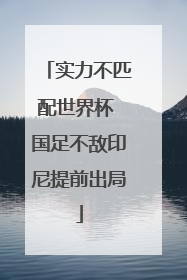 实力不匹配世界杯 国足不敌印尼提前出局