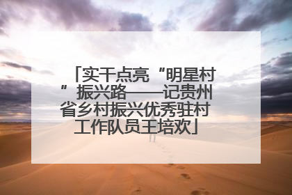 实干点亮“明星村”振兴路——记贵州省乡村振兴优秀驻村工作队员王培欢