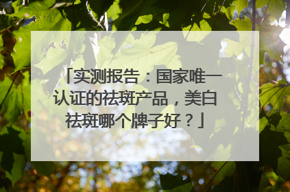 实测报告：国家唯一认证的祛斑产品，美白祛斑哪个牌子好？