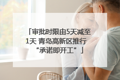 审批时限由5天减至1天 青岛高新区推行“承诺即开工”