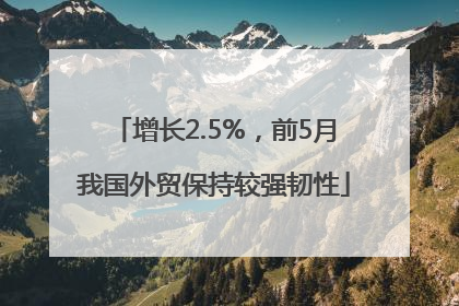 增长2.5%，前5月我国外贸保持较强韧性