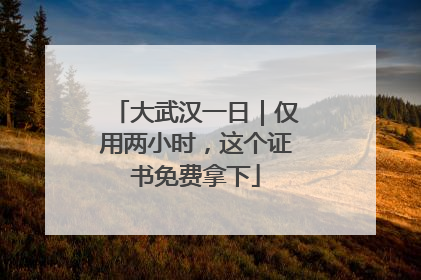 大武汉一日｜仅用两小时，这个证书免费拿下