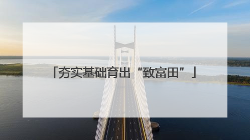 夯实基础育出“致富田”