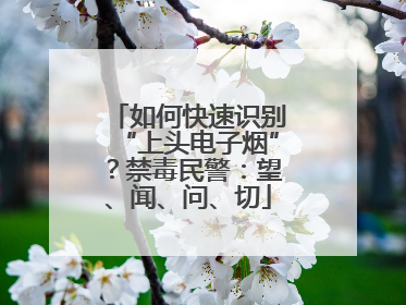 如何快速识别“上头电子烟”？禁毒民警：望、闻、问、切