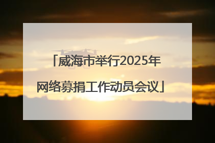 威海市举行2025年网络募捐工作动员会议