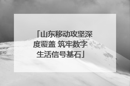 山东移动攻坚深度覆盖 筑牢数字生活信号基石