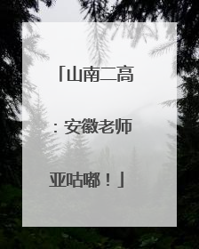 山南二高：安徽老师亚咕嘟！