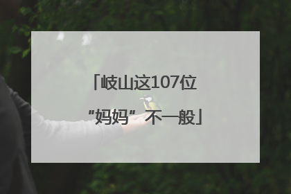 岐山这107位“妈妈”不一般