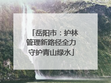 岳阳市：护林管理新路径全力守护青山绿水