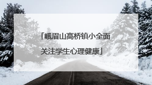 峨眉山高桥镇小全面关注学生心理健康