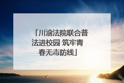 川渝法院联合普法进校园 筑牢青春无毒防线