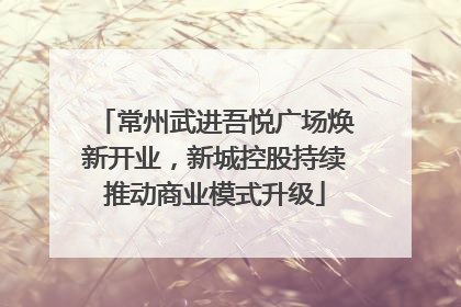 常州武进吾悦广场焕新开业，新城控股持续推动商业模式升级