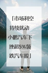 市场利空持续扰动 小鹏汽车下挫超5%领跌汽车股