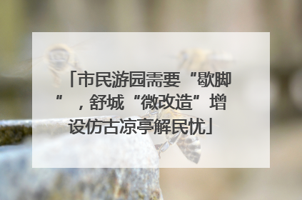 市民游园需要“歇脚”，舒城“微改造”增设仿古凉亭解民忧