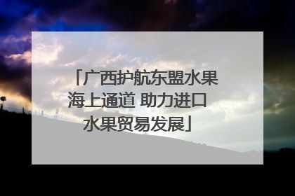 广西护航东盟水果海上通道 助力进口水果贸易发展
