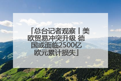总台记者观察丨美欧贸易冲突升级 德国或面临2500亿欧元累计损失