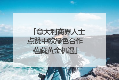 意大利商界人士点赞中欧绿色合作蕴藏黄金机遇