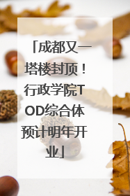 成都又一塔楼封顶！行政学院TOD综合体预计明年开业