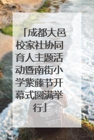 成都大邑校家社协同育人主题活动暨南街小学紫藤节开幕式圆满举行