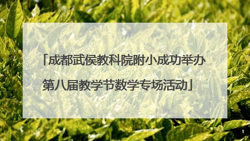 成都武侯教科院附小成功举办第八届教学节数学专场活动