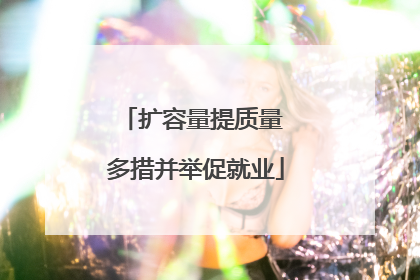 扩容量提质量 多措并举促就业