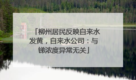 柳州居民反映自来水发黄，自来水公司：与锑浓度异常无关