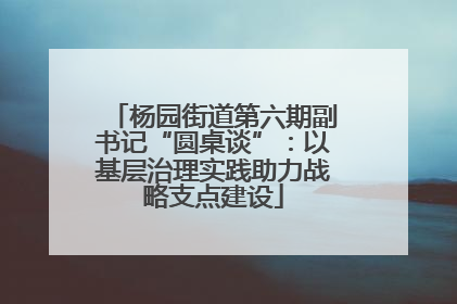 杨园街道第六期副书记“圆桌谈”：以基层治理实践助力战略支点建设