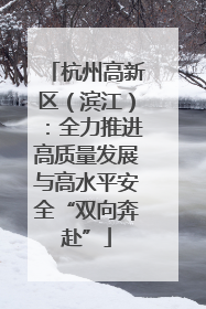 杭州高新区（滨江）：全力推进高质量发展与高水平安全“双向奔赴”