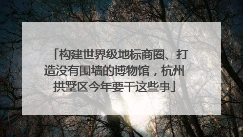 构建世界级地标商圈、打造没有围墙的博物馆，杭州拱墅区今年要干这些事