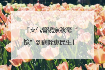 支气管镜察秋毫“镜”到病除惠民生