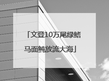 文登10万尾绿鳍马面鲀放流大海