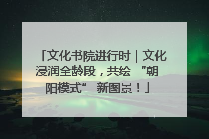 文化书院进行时｜文化浸润全龄段，共绘 “朝阳模式” 新图景！