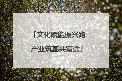 文化赋能振兴路 产业筑基共富途