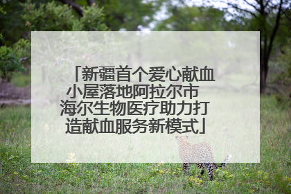 新疆首个爱心献血小屋落地阿拉尔市 海尔生物医疗助力打造献血服务新模式