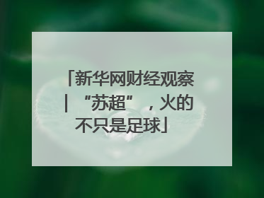 新华网财经观察｜“苏超”，火的不只是足球